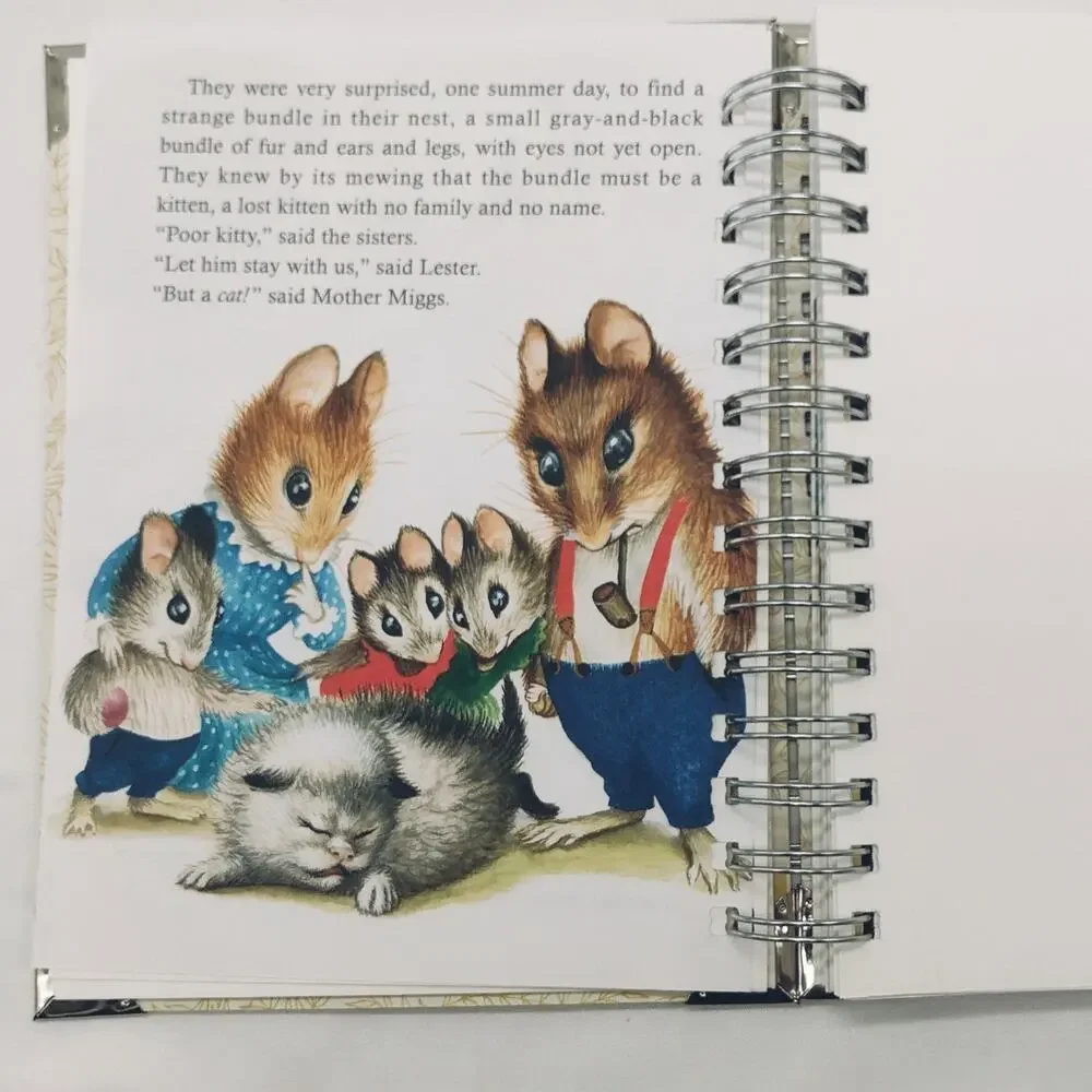 Recycled Spiral Notebook Diary, The Kitten Who Thought, Altered Book Journal